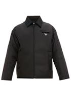 Matchesfashion.com Prada - Padded Logo Plaque Nylon Coat - Mens - Black
