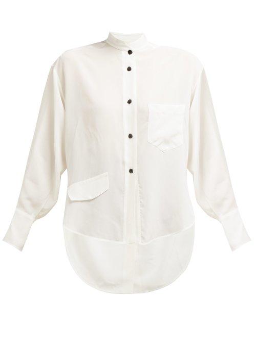 Matchesfashion.com Petar Petrov - Back Slit Silk Crepe Shirt - Womens - White