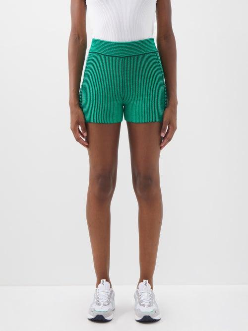 The Upside - Nirvarna Speechless Organic-cotton Spin Shorts - Womens - Green