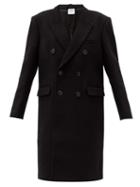 Matchesfashion.com Vetements - Double-breasted Wool-blend Coat - Womens - Black