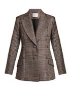 Erdem Devon Single-breasted Check Wool Blazer