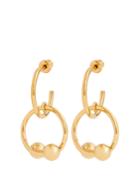 J.w.anderson Double-sphere Gold-plated Hoop-drop Earrings