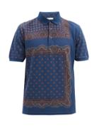 Matchesfashion.com Etro - Paisley-print Cotton-piqu Polo Shirt - Mens - Blue Multi