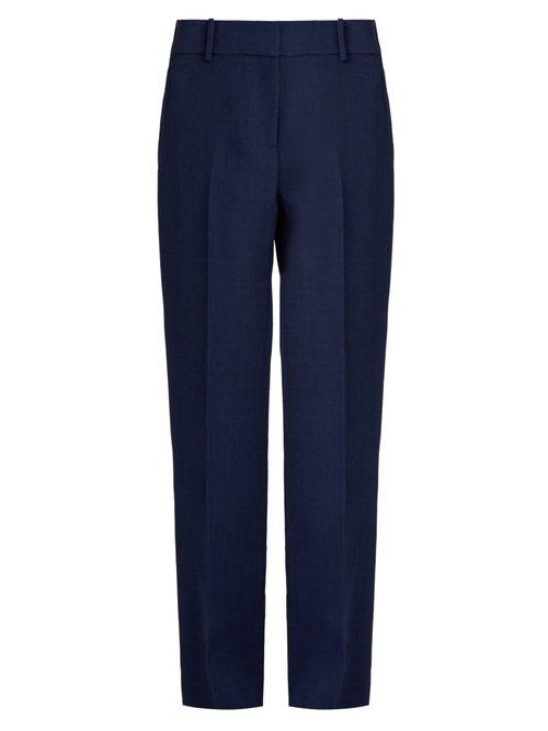 Matchesfashion.com Sies Marjan - Tatum Tailored Straight Leg Trousers - Womens - Navy