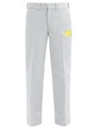 Matchesfashion.com Helmut Lang - Name-tag Cotton-blend Canvas Trousers - Mens - Light Grey
