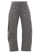 Matchesfashion.com Nili Lotan - Shon Cropped Cotton-blend Wide-leg Trousers - Womens - Grey