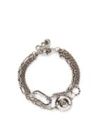 Alexander Mcqueen - Stud And Skull-embellished Bracelet - Mens - Silver