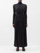 Jil Sander - Draped Silk Dress - Womens - Black