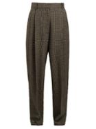 Matchesfashion.com The Row - Nica Houndstooth Camel Trousers - Womens - Black White