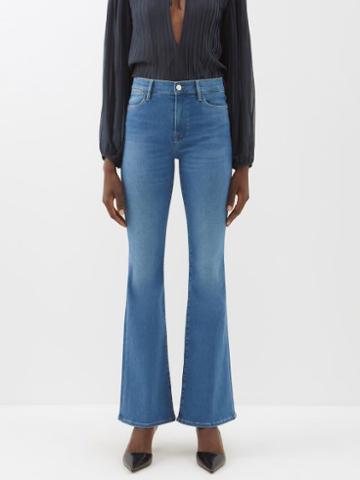 Frame - Le High Flared Slim-leg Jeans - Womens - Mid Denim
