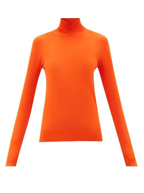 Bottega Veneta - Roll-neck Jersey Sweater - Womens - Orange