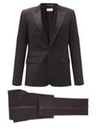 Matchesfashion.com Saint Laurent - Single-breasted Wool-crepe Suit - Mens - Black