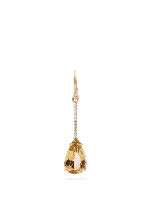 Matchesfashion.com Irene Neuwirth - Diamond, Tourmaline & Rose Gold Single Earring - Womens - Rose Gold