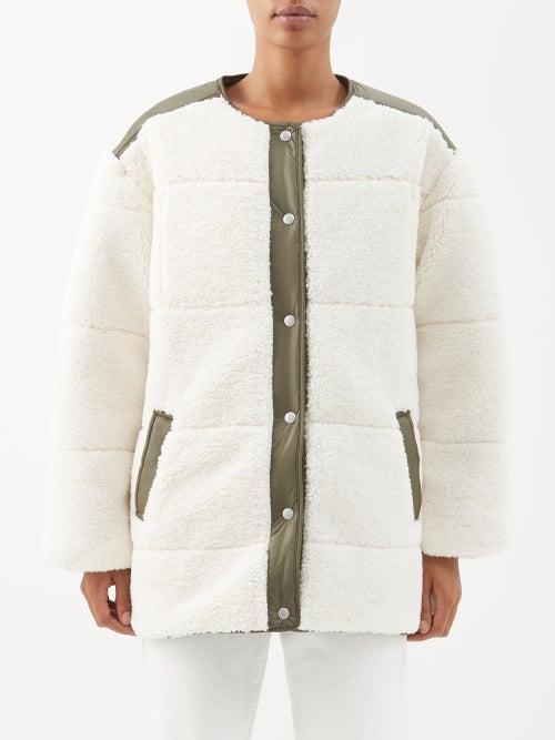 Frame - Faux-shearling Recycled-fleece Jacket - Womens - Cream Green