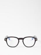 Tom Ford Eyewear - T-logo Round Glasses - Mens - Black