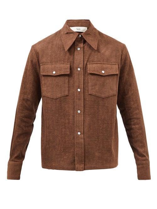 Sfr - Matsy Cotton-blend Shirt - Mens - Brown
