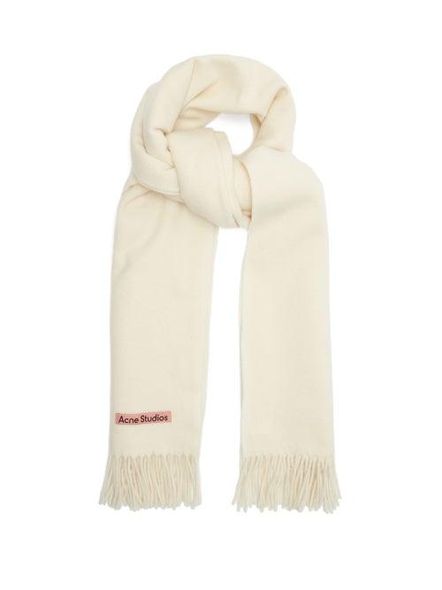 Matchesfashion.com Acne Studios - Canada New Fringed Wool Scarf - Womens - White