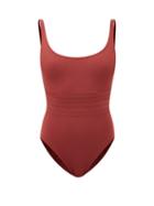 Eres - Asia Scoop-neck Swimsuit - Womens - Dark Red