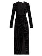 Matchesfashion.com Self-portrait - Crystal Embellished Velvet Midi Dress - Womens - Black