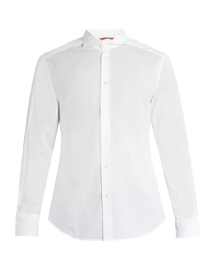 Barena Venezia Spread-collar Cotton-jacquard Shirt