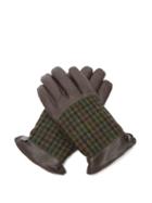 Dents - Devon Houndstooth-wool And Leather Gloves - Mens - Brown Multi