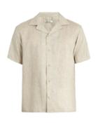Matchesfashion.com Hecho - Short Sleeved Linen Shirt - Mens - Beige