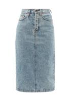 Ladies Rtw Wardrobe. Nyc - High-rise Denim Skirt - Womens - Light Denim