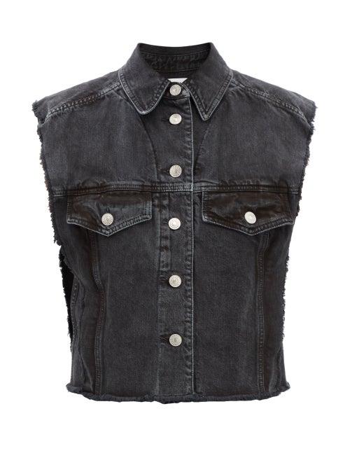 Isabel Marant Toile - Tyra Sleeveless Denim Jacket - Womens - Black