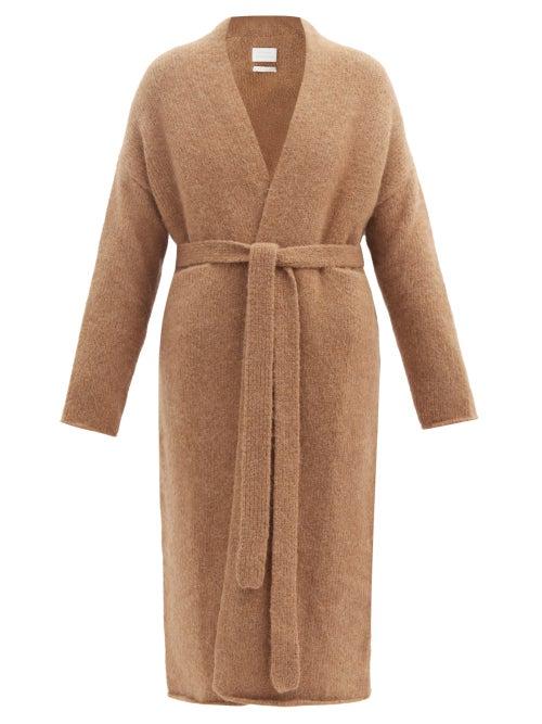 Matchesfashion.com Lauren Manoogian - Belted Alpaca And Wool-blend Cardigan - Womens - Tan