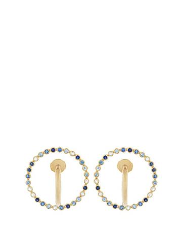 Charlotte Chesnais Saturn Medium Sapphire, Topaz & Gold Earrings