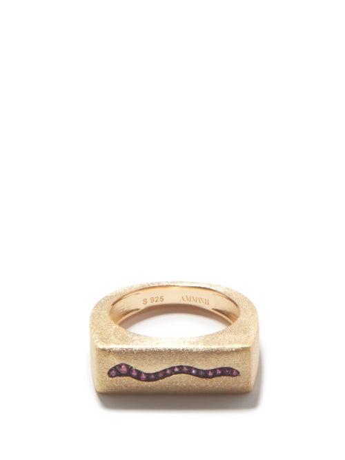 Ladies Jewellery Ammanii - The Queen Hatshepsut Garnet & Gold-vermeil Ring - Womens - Red Gold