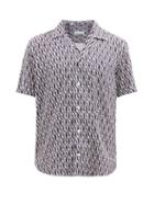 Matchesfashion.com Odyssee - Elaurd Geometric-print Poplin Shirt - Mens - Navy White