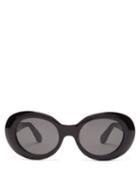 Matchesfashion.com Acne Studios - Mustang Oval Acetate Sunglasses - Womens - Black