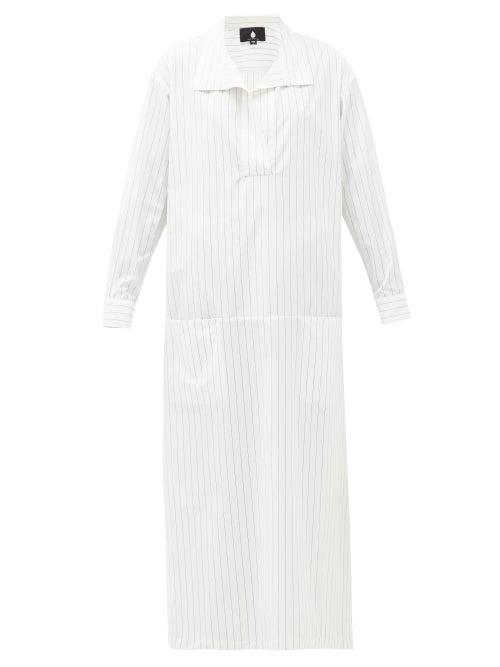 Matchesfashion.com Su Paris - Luka Cotton-poplin Maxi Kaftan Dress - Womens - White Stripe