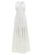 Matchesfashion.com Halpern - Belted Sequin-embellished Gown - Womens - White