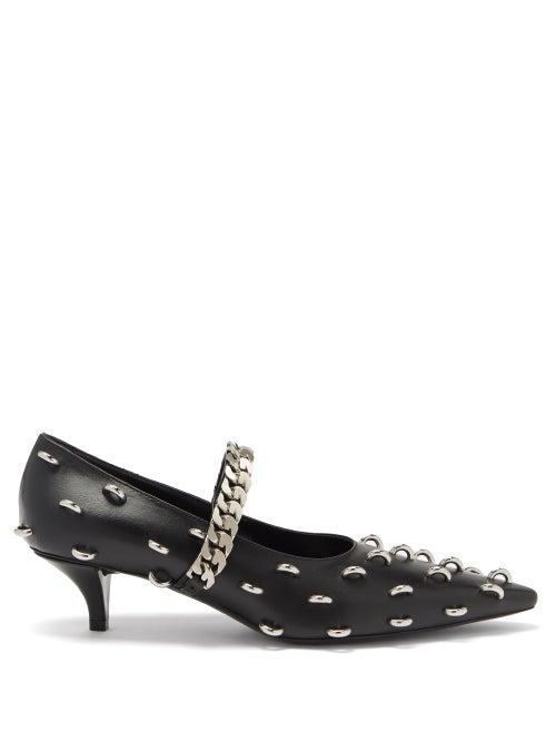 Ladies Shoes Givenchy - Studded Leather Pumps - Womens - Black Silver