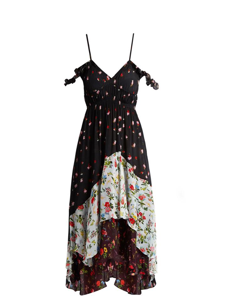 Preen Line Cecile Floral-print Cold-shoulder Dress