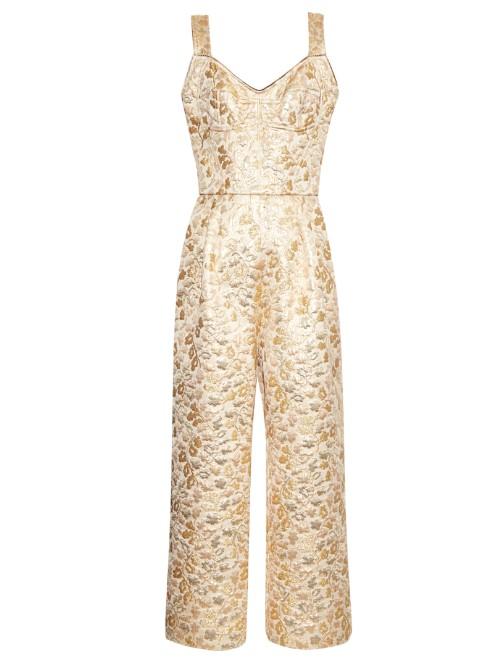 Dolce & Gabbana Floral-brocade Wide-leg Jumpsuit