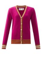 Matchesfashion.com Wales Bonner - Parish Cricket Alpaca-blend Cardigan - Womens - Pink Multi