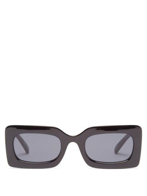 Le Specs X More Joy - Rectangular Recycled Sunglasses - Womens - Black