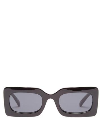 Le Specs X More Joy - Rectangular Recycled Sunglasses - Womens - Black