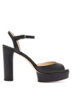 Matchesfashion.com Jimmy Choo - Peachy 105 Crocodile-effect Leather Platform Heels - Womens - Black