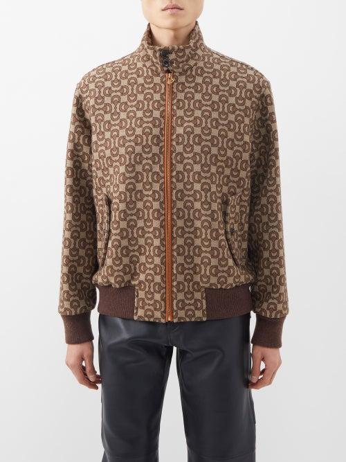 Gucci - Horsebit-chain Printed Wool-blend Track Jacket - Mens - Brown Multi