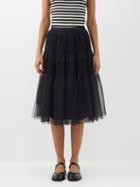 Molly Goddard - Ava Sheer Tulle Skirt - Womens - Black