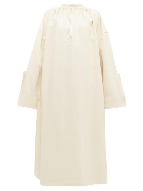 Matchesfashion.com Jil Sander - Louise Slubbed Crepe Dress - Womens - Cream