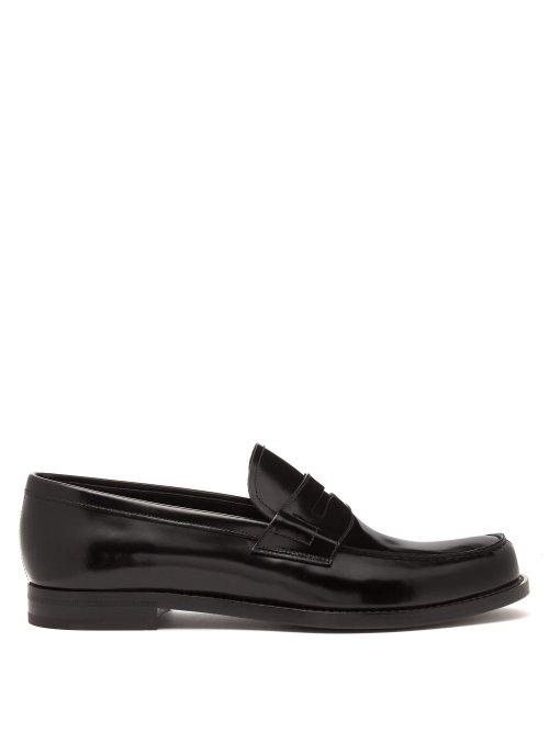 Matchesfashion.com Prada - Spazzalato Leather Penny Loafers - Mens - Black