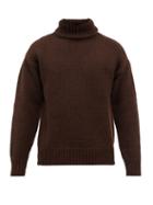 Jil Sander - Oversized Roll-neck Wool-blend Sweater - Mens - Brown