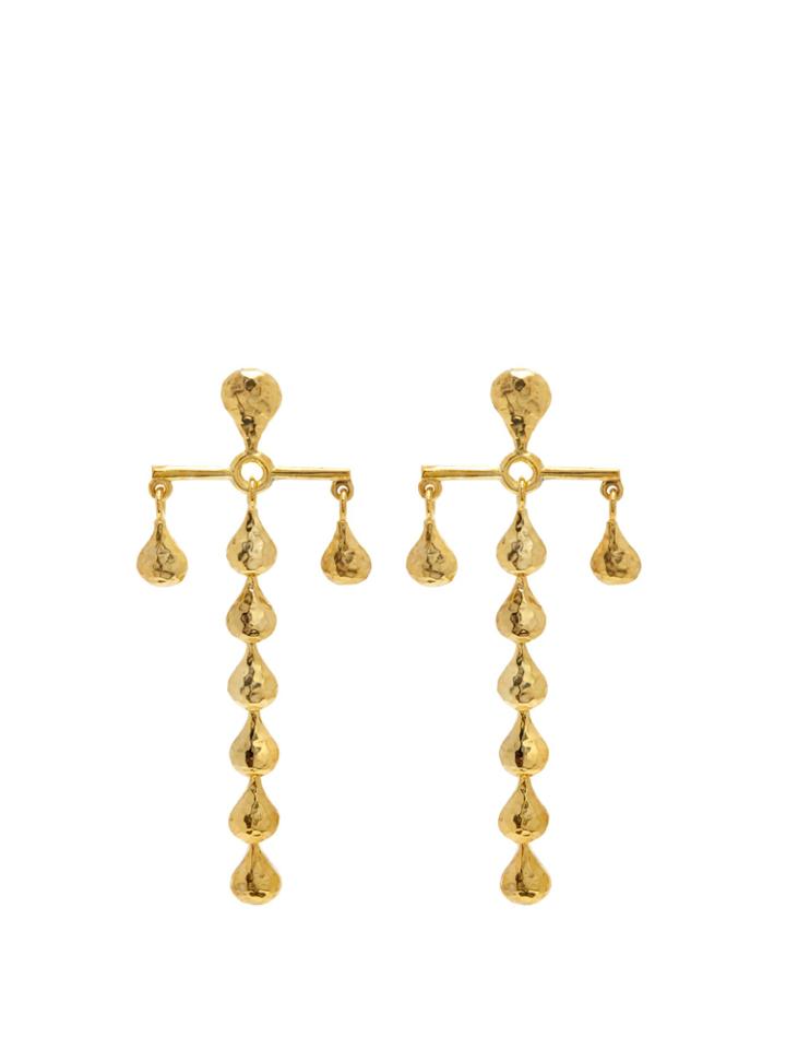 Sophia Kokosalaki Hammered Gold-plated Earrings