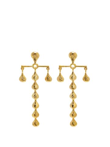 Sophia Kokosalaki Hammered Gold-plated Earrings