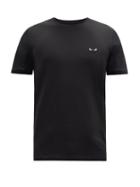 Matchesfashion.com Fendi - I See You Logo-embroidered Cotton-jersey T-shirt - Mens - Black